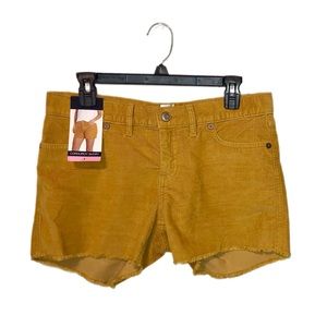Women’s GAP Mustard Yellow Cut-off Hem Corduroy Shorts